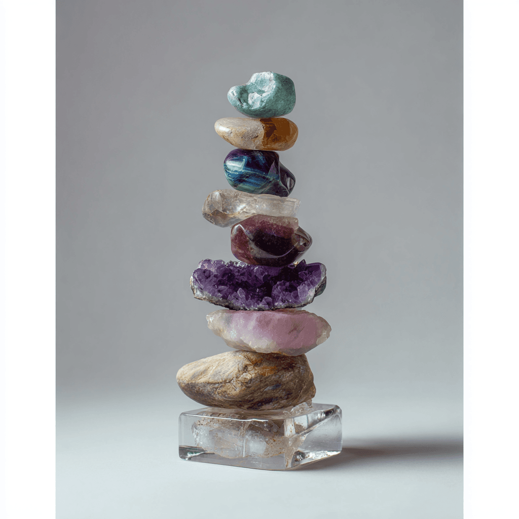 Balancing stones and crystals